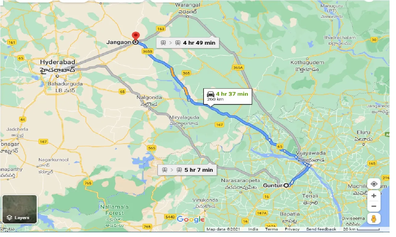 guntur-to-jangaon-taxi