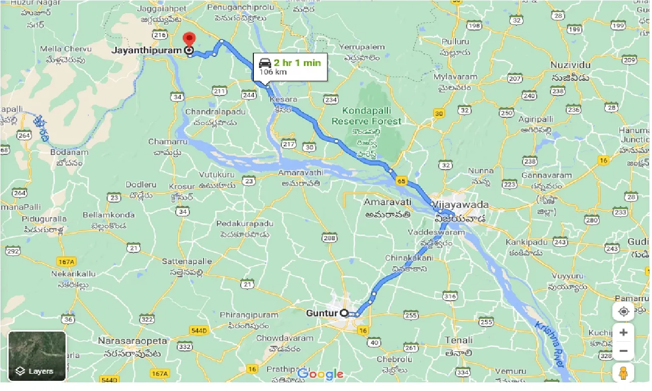 guntur-to-jayanthipuram-one-way