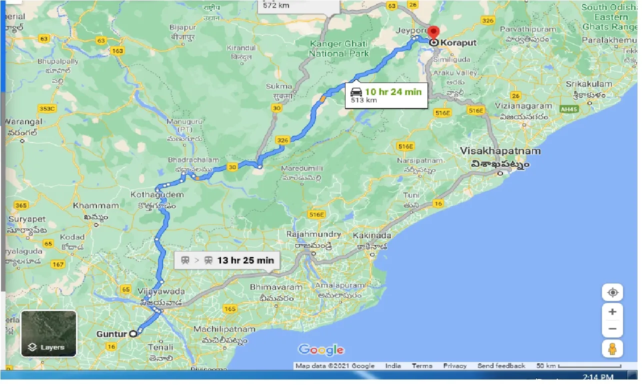 guntur-to-koraput-taxi