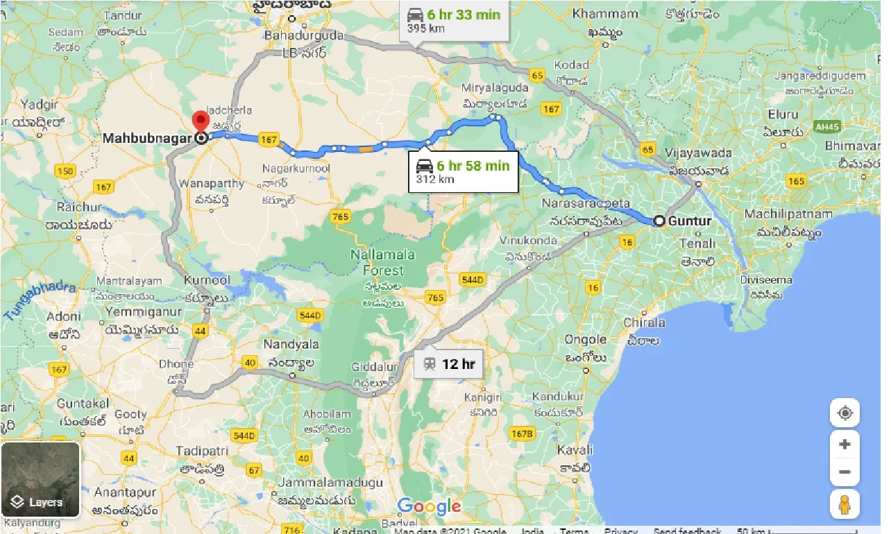 guntur-to-mahbubnagar-taxi
