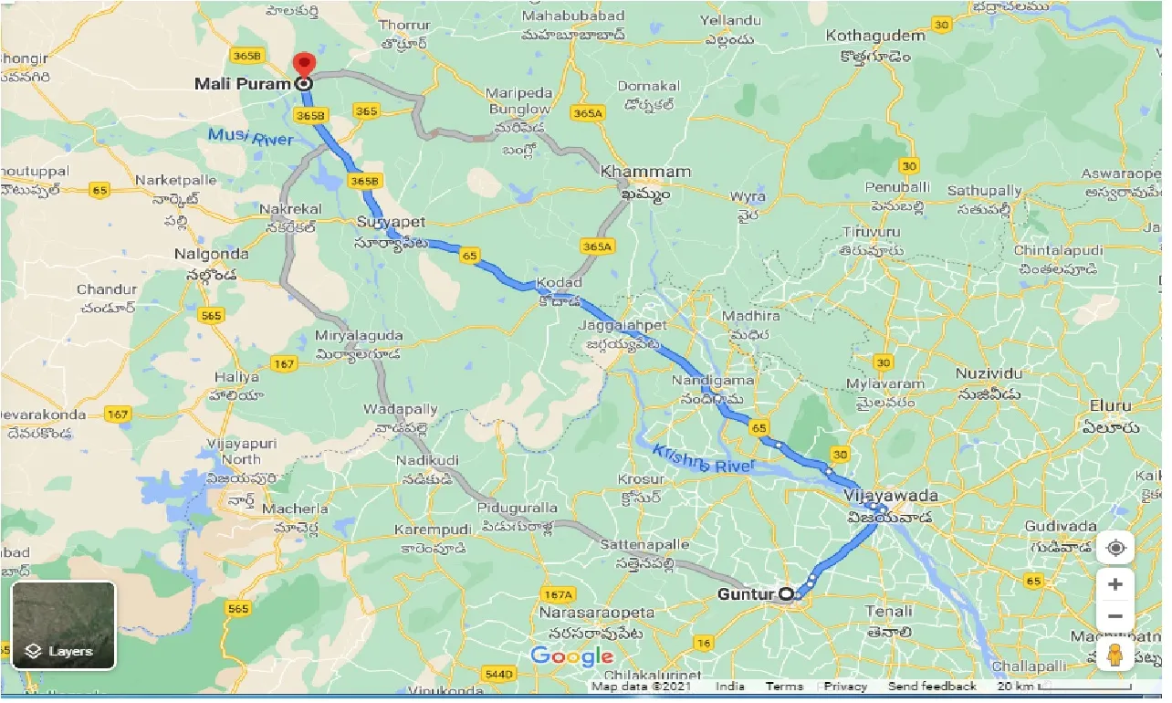 guntur-to-mali-puram-one-way