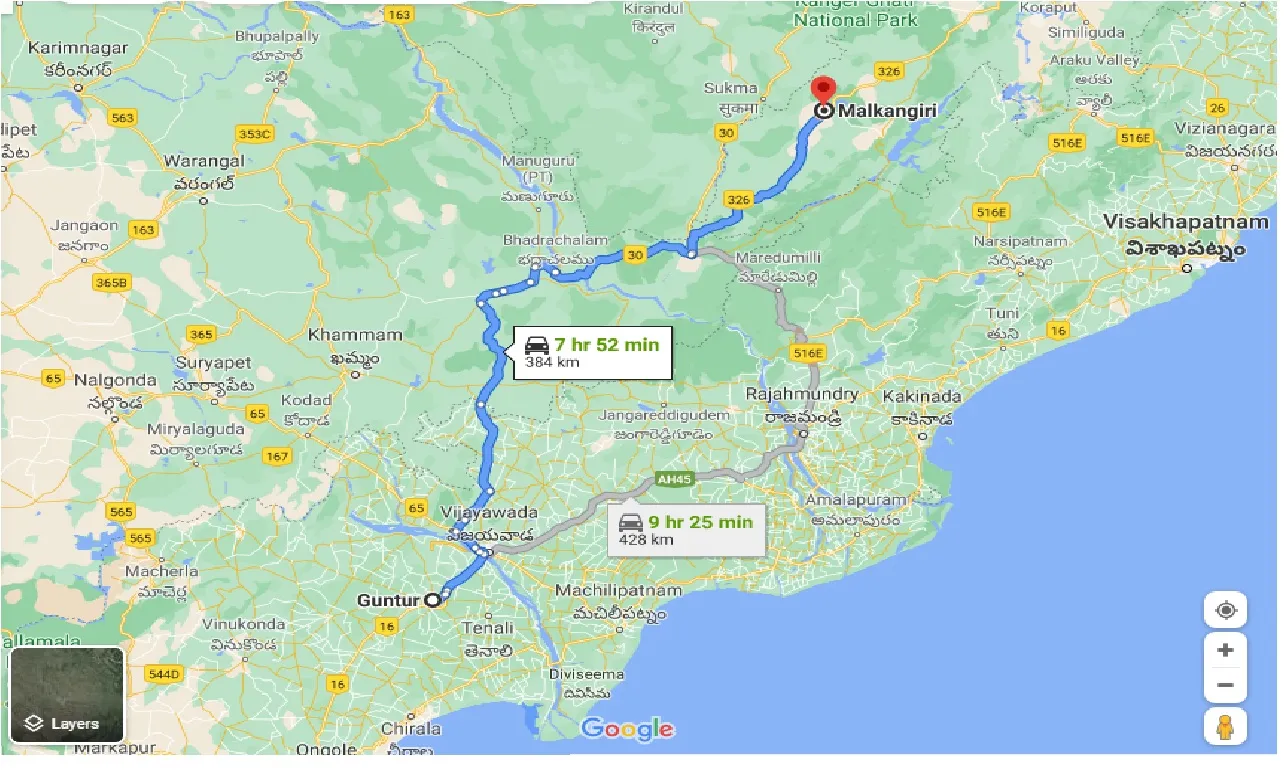 guntur-to-malkangiri-taxi
