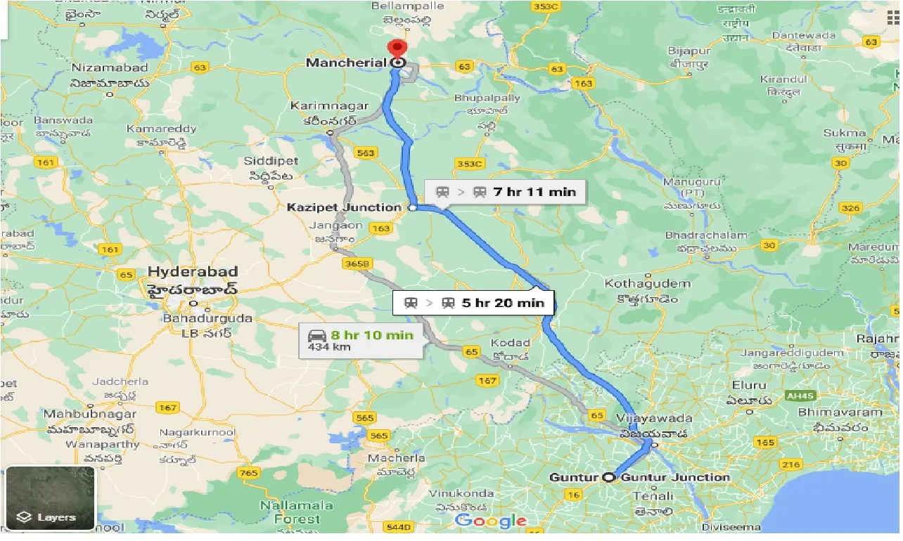 guntur-to-mancherial-taxi