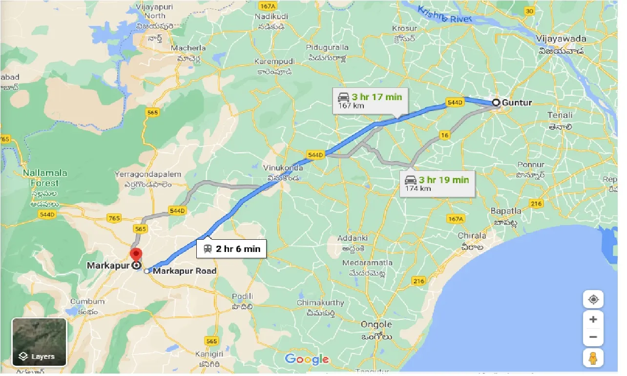 guntur-to-markapur-one-way