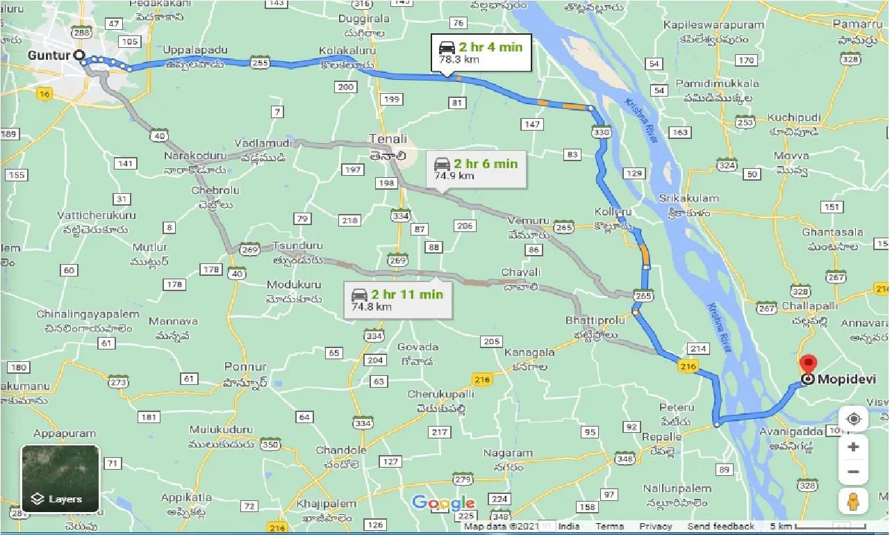 guntur-to-mopidevi-one-way