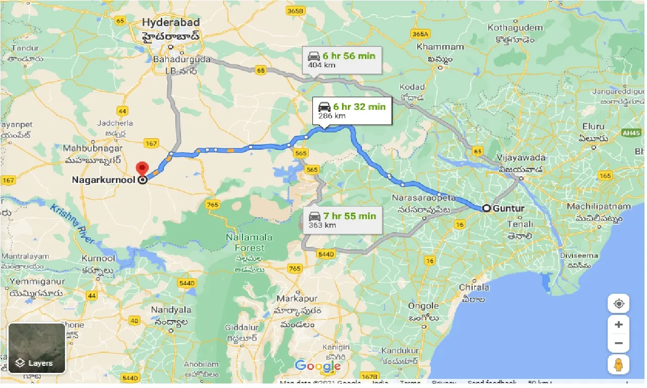 guntur-to-nagarkurnool-taxi