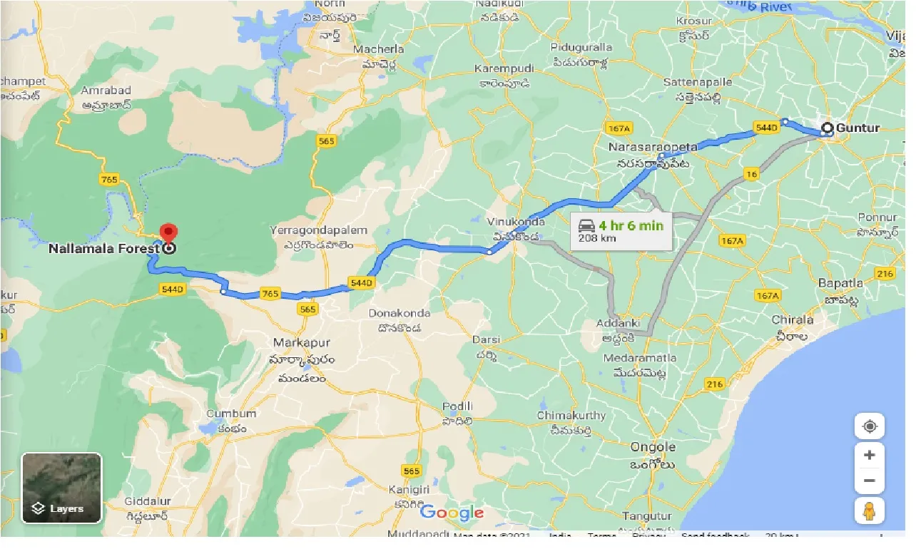 guntur-to-nallamala-forest-one-way