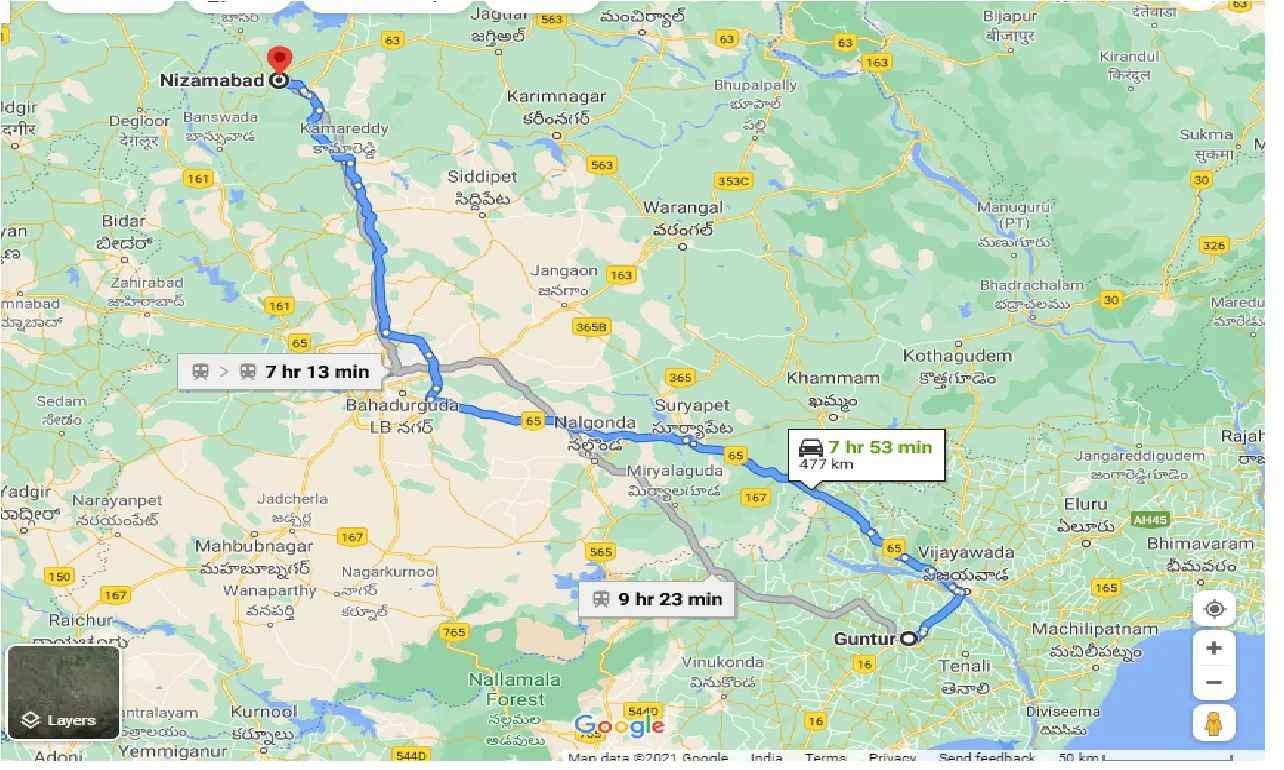 guntur-to-nizamabad-taxi