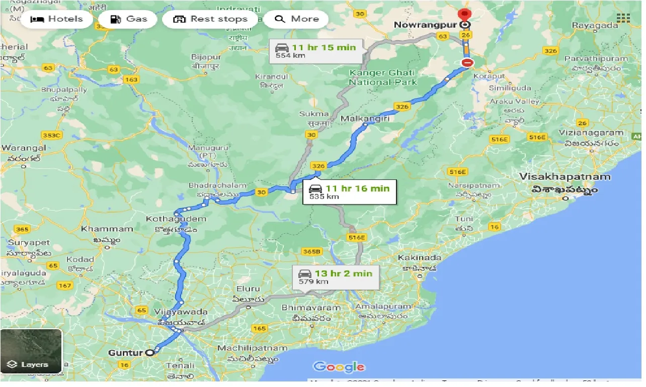 guntur-to-nowrangpur-taxi