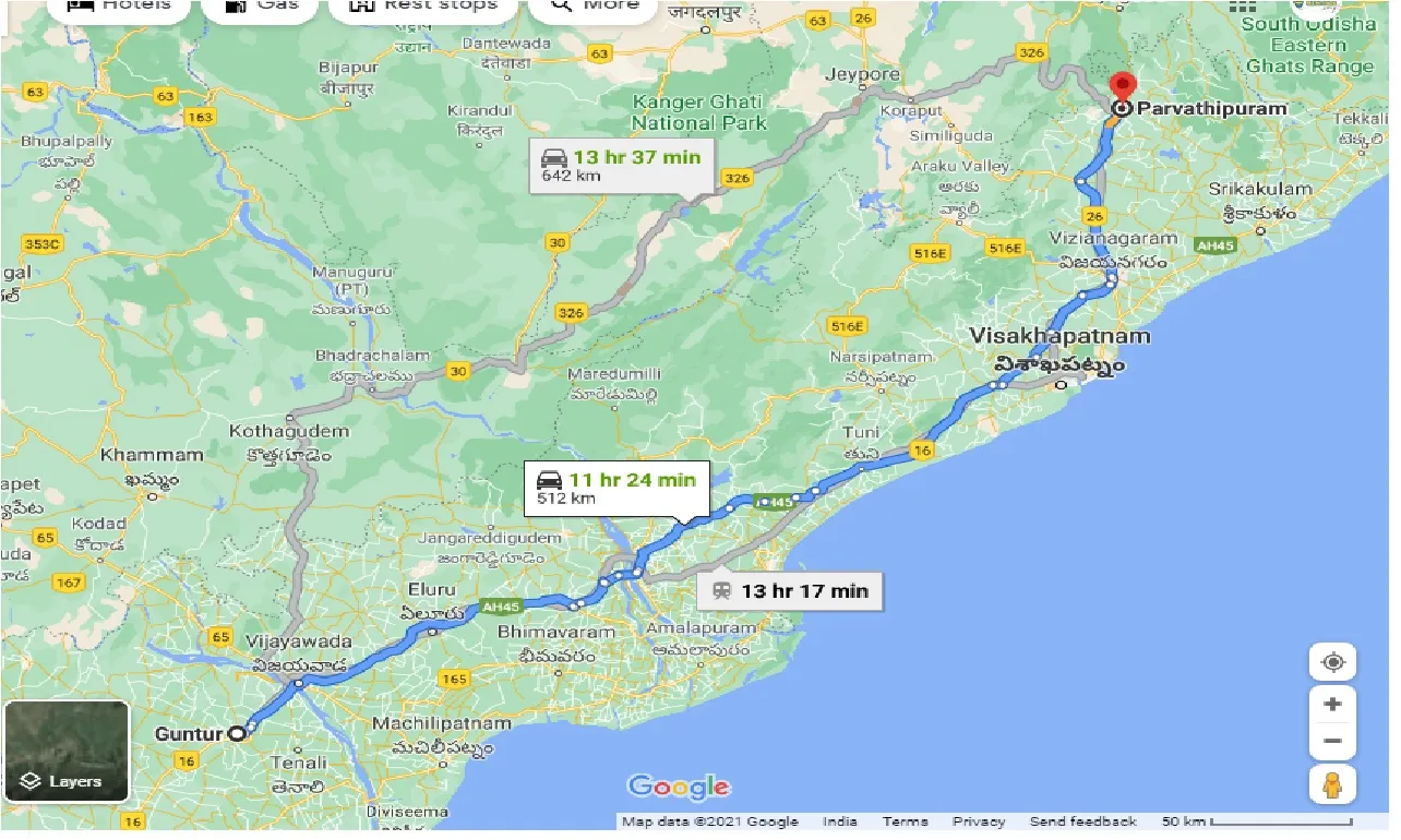 guntur-to-parvathipuram-taxi