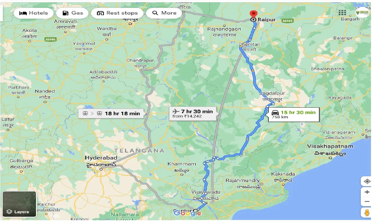 guntur-to-raipur-taxi