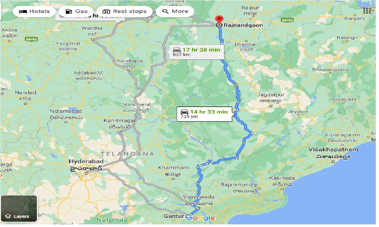 guntur-to-rajnandgaon-taxi