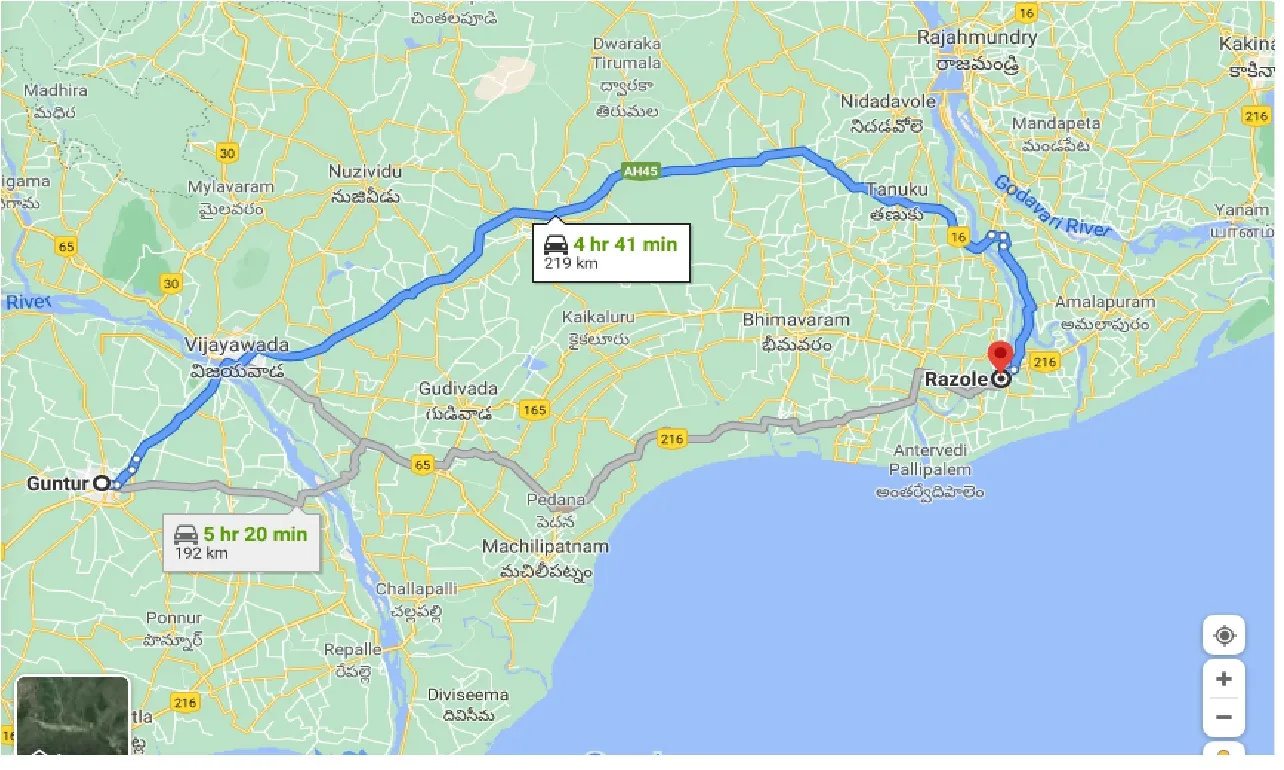guntur-to-razole-taxi