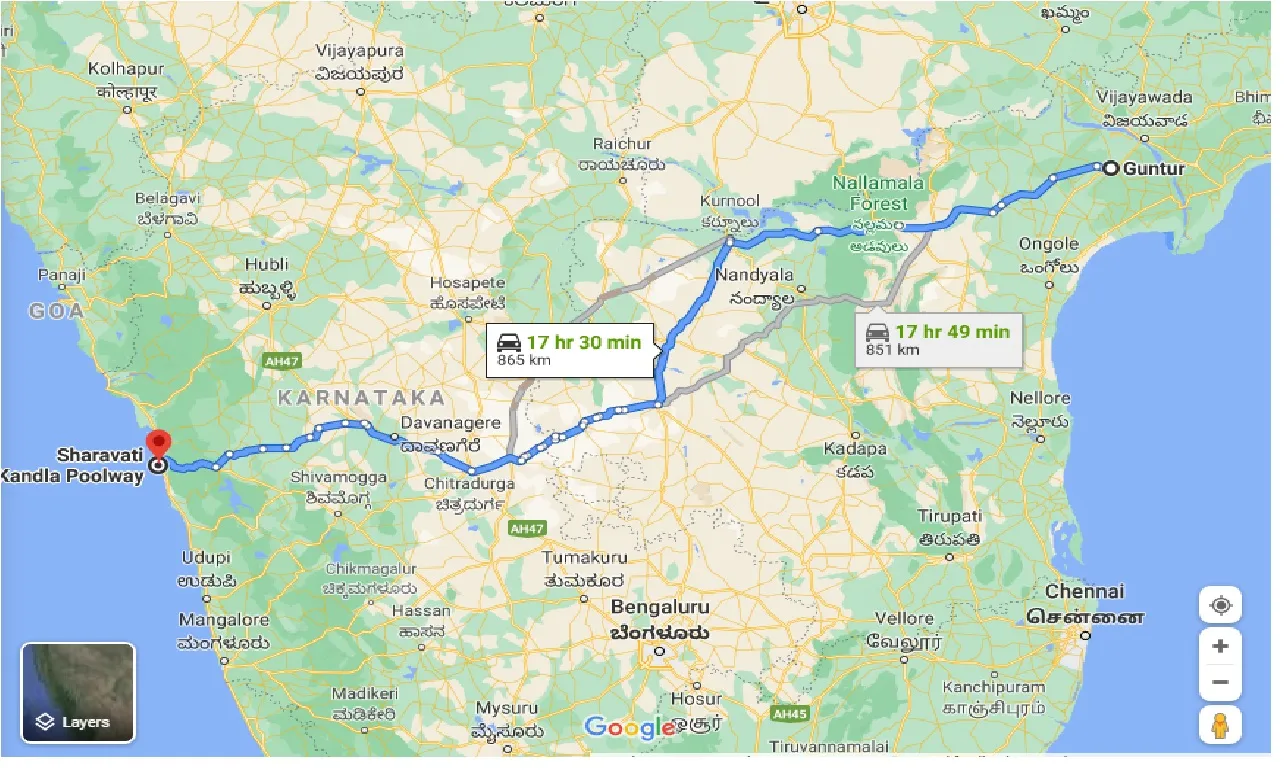 guntur-to-sharavati-forest-one-way