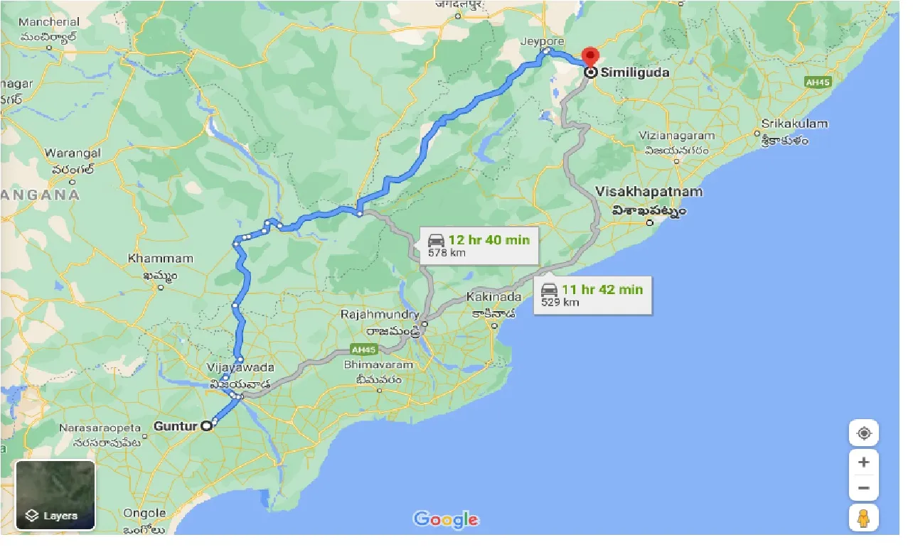 guntur-to-similiguda-taxi