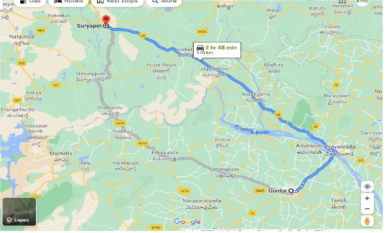 guntur-to-suryapet-taxi