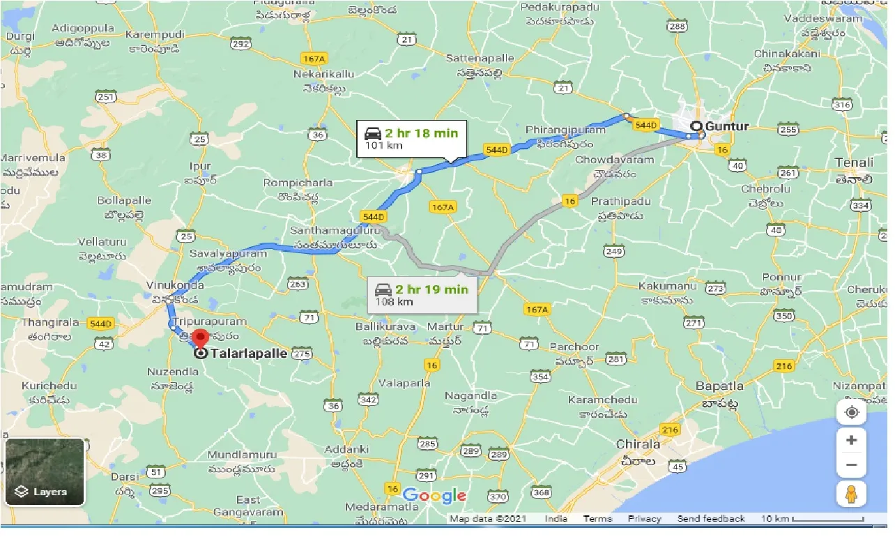 guntur-to-talarlapalle-one-way