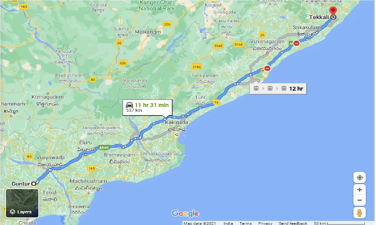 guntur-to-tekkali-one-way