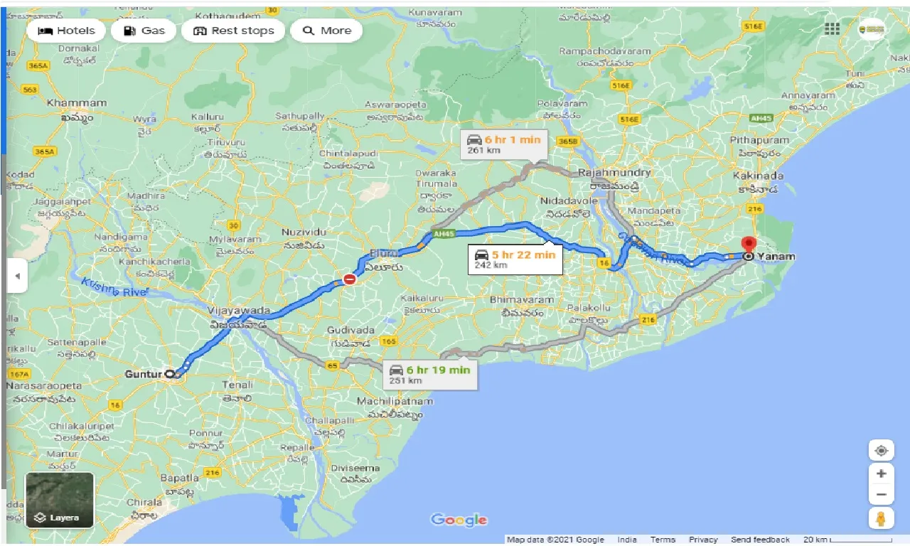 guntur-to-yanam-outstation