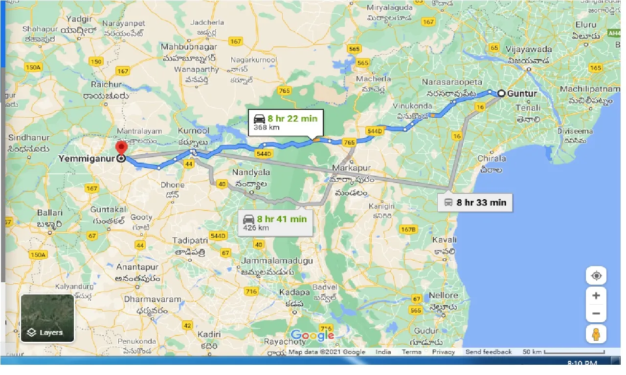 guntur-to-yemmiganur-one-way