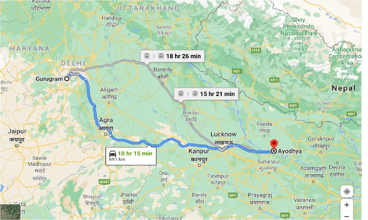 gurgaon-to-ayodhya-one-way