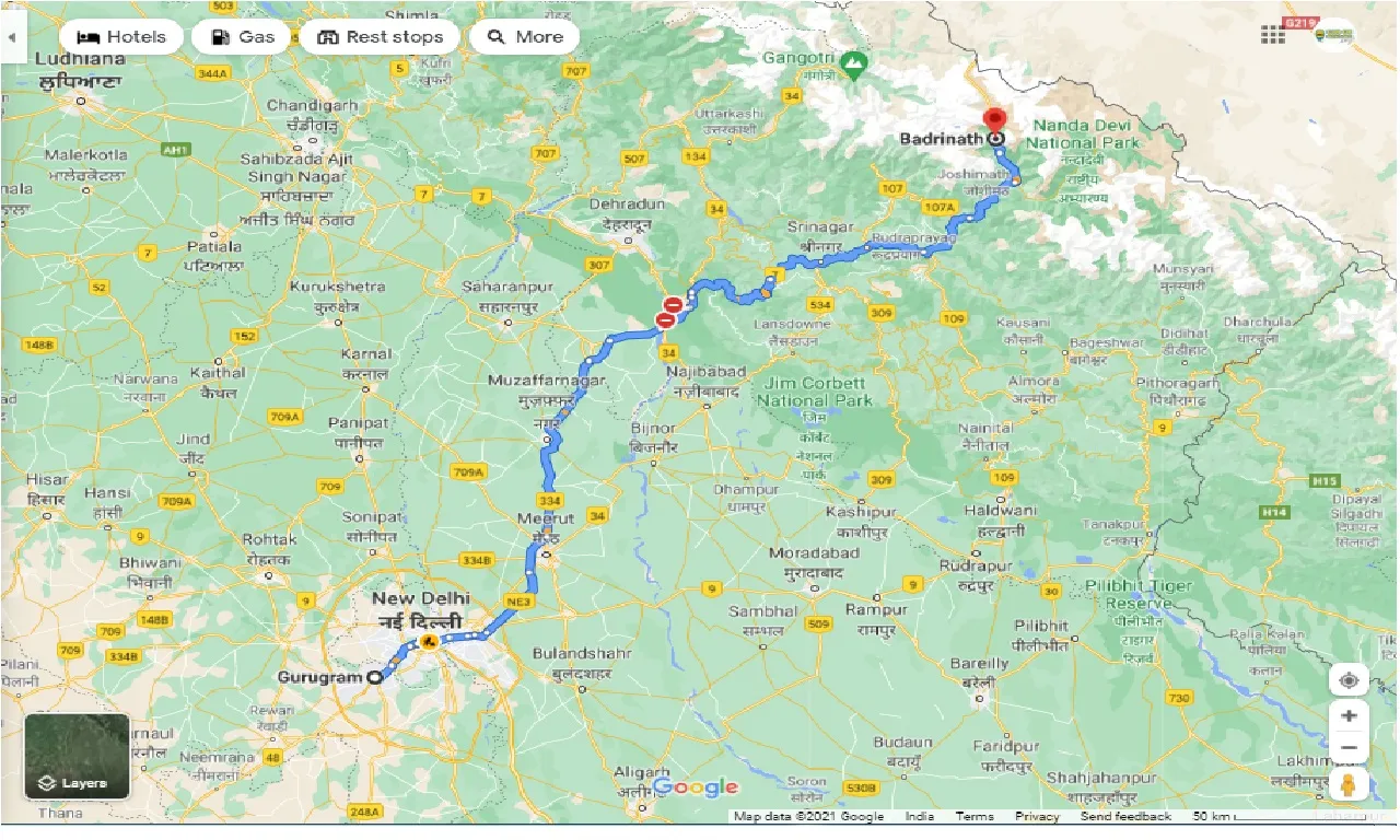 gurgaon-to-badrinath-one-way