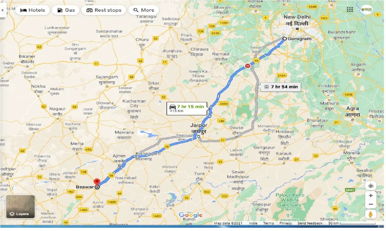 gurgaon-to-beawar-round-trip