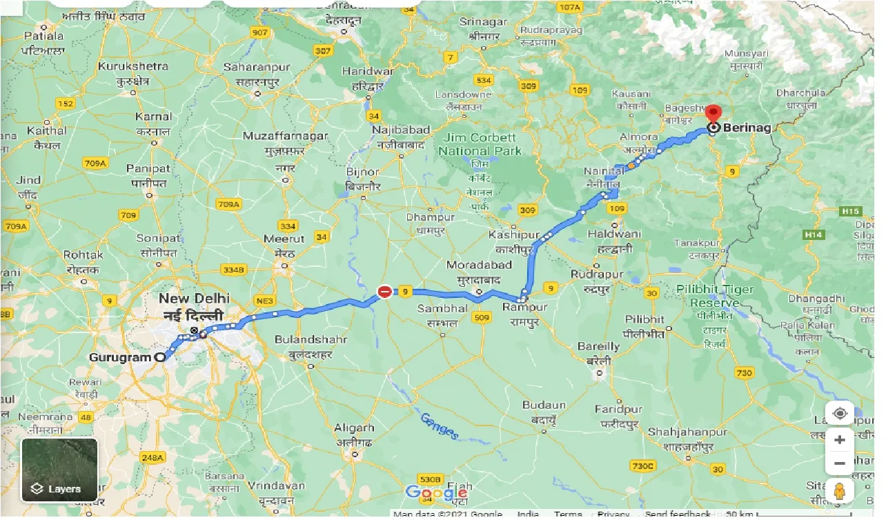 gurgaon-to-berinag-one-way