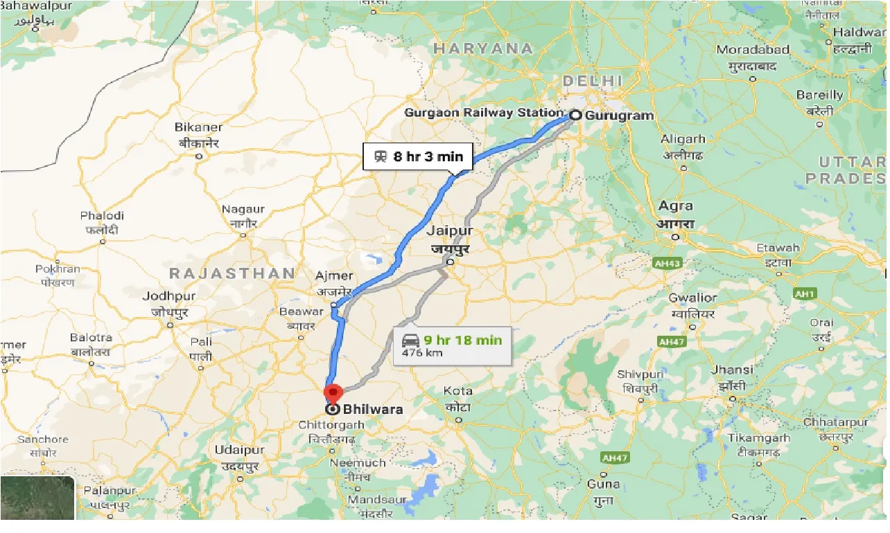 gurgaon-to-bhilwara-taxi