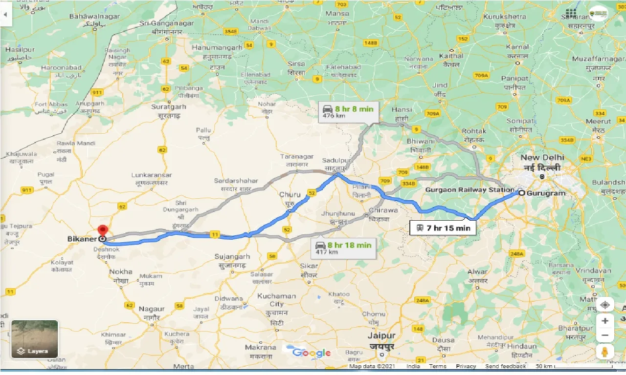gurgaon-to-bikaner-one-way