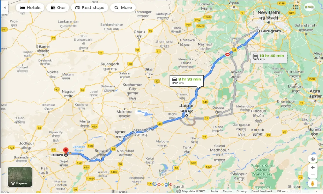 gurgaon-to-bilara-round-trip