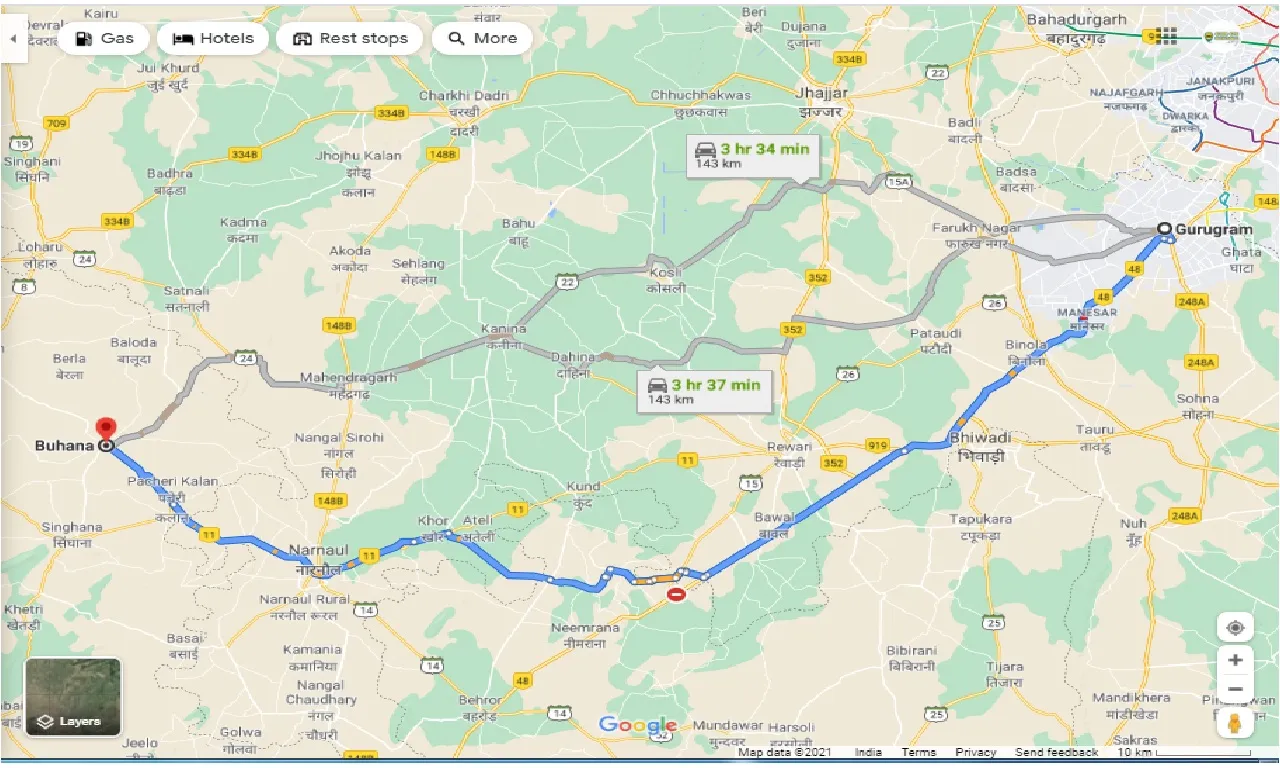 gurgaon-to-buhana-round-trip