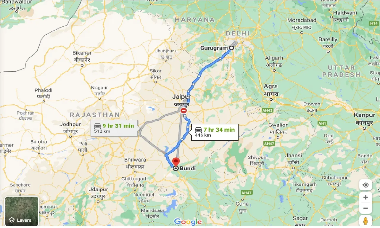 gurgaon-to-bundi-one-way