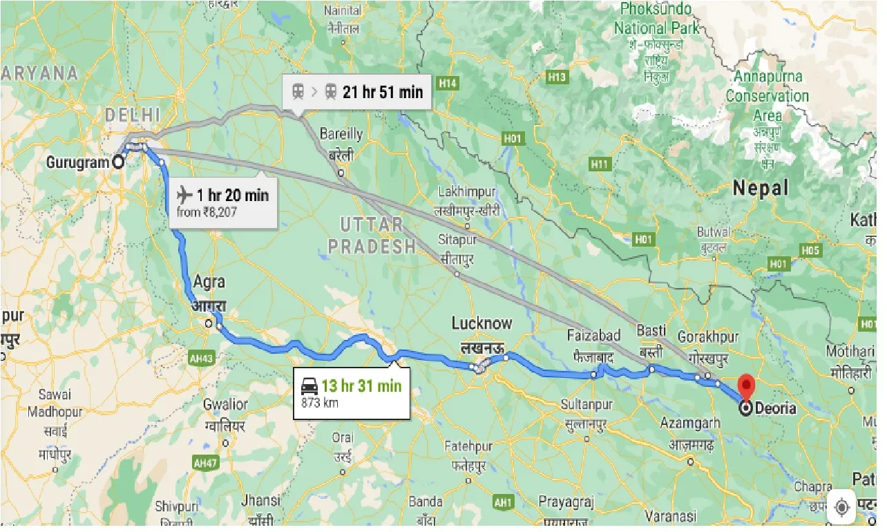 gurgaon-to-deoria-one-way