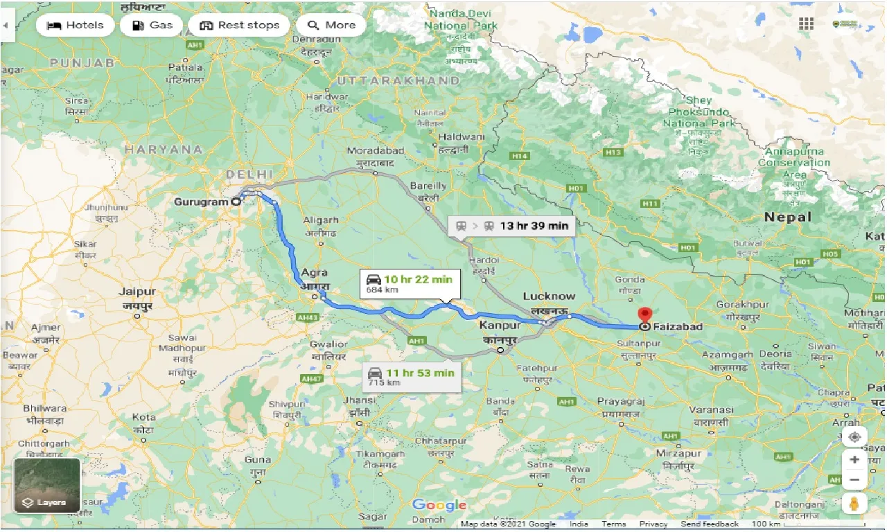 gurgaon-to-faizabad-round-trip
