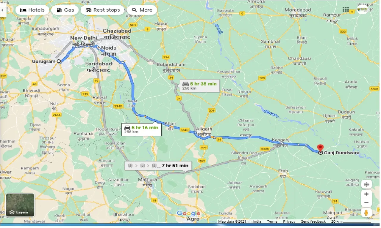 gurgaon-to-ganj-dundwara-one-way