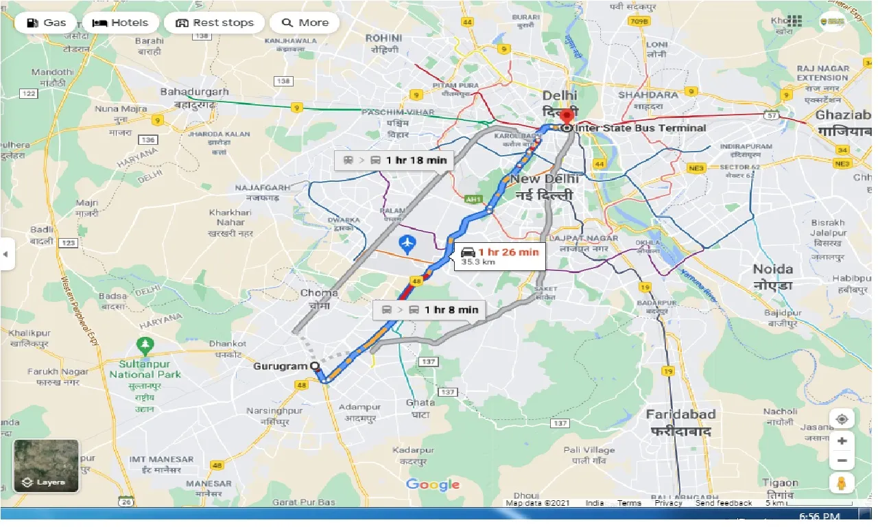 gurgaon-to-isbt-kashmere-gate-one-way