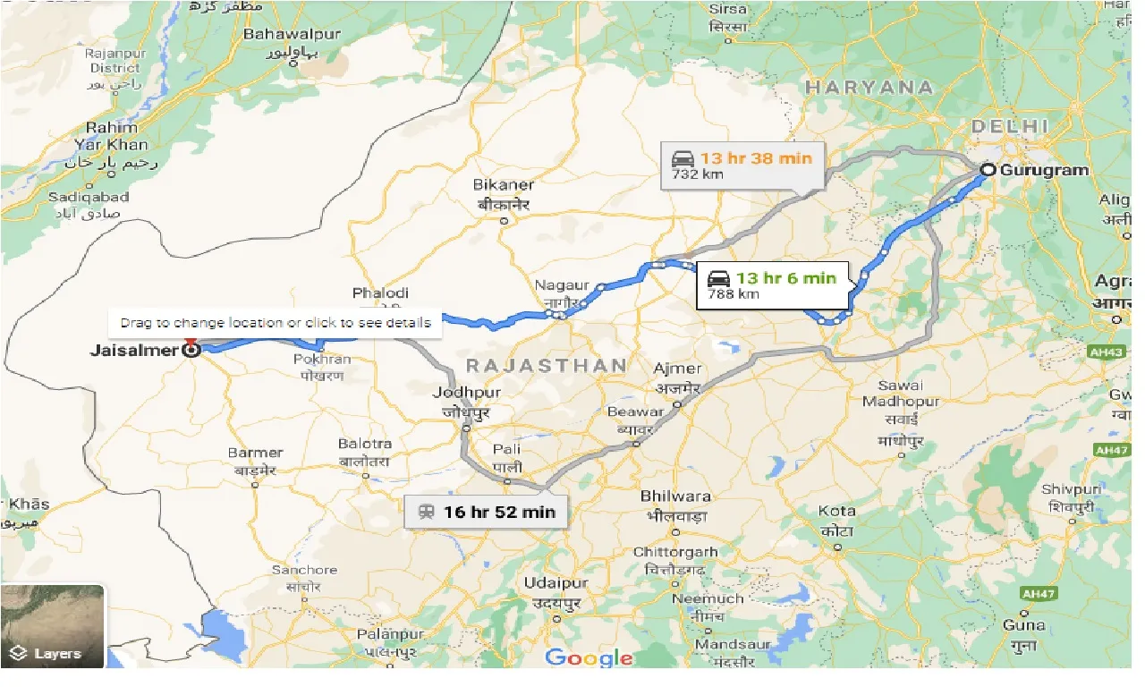 gurgaon-to-jaisalmer-one-way