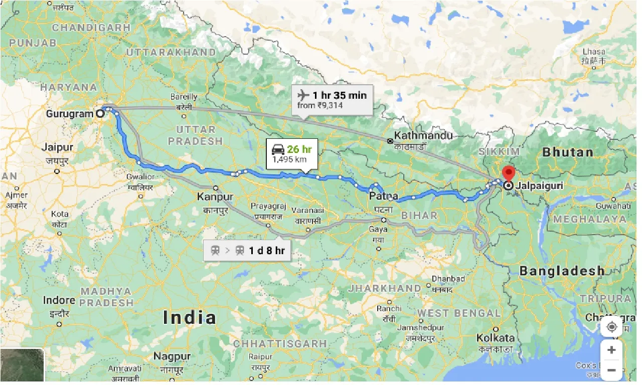 gurgaon-to-jalpaiguri-one-way