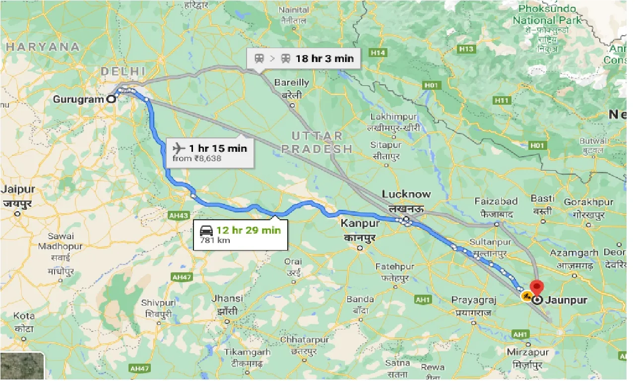 gurgaon-to-jaunpur-one-way