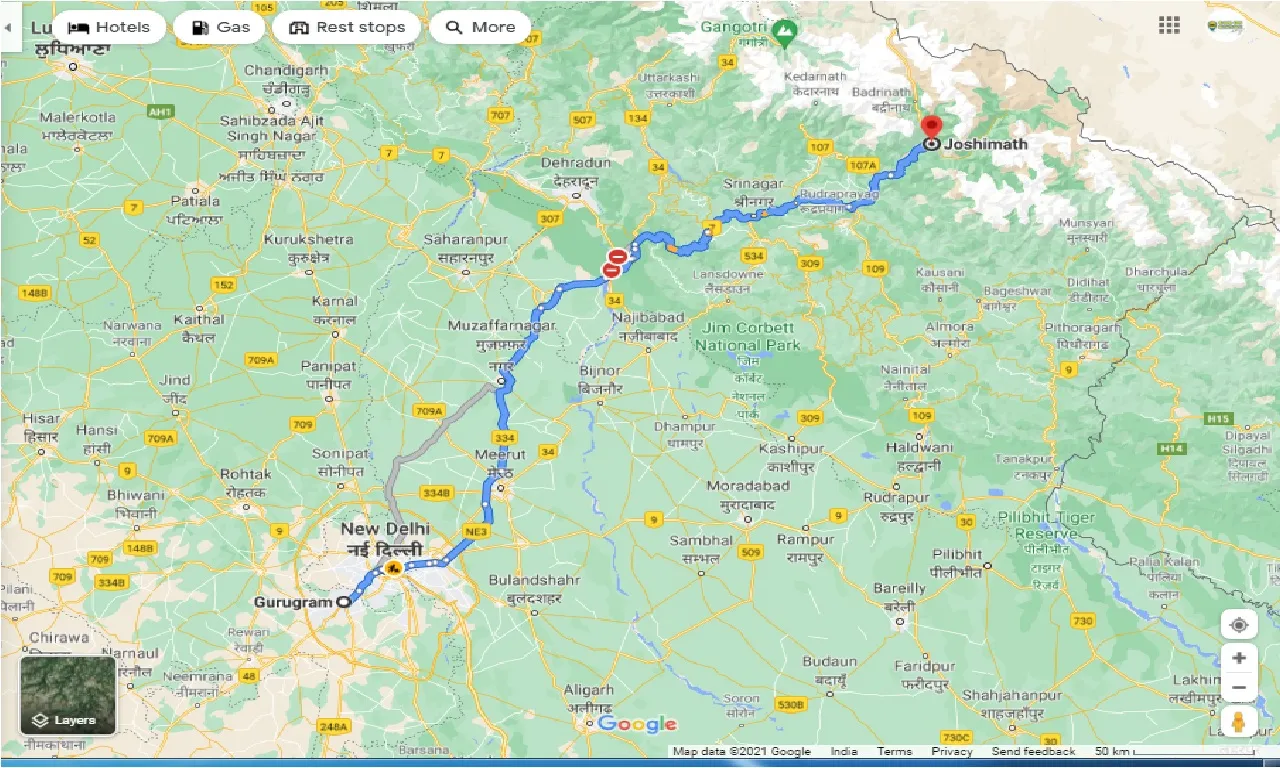 gurgaon-to-joshimath-round-trip