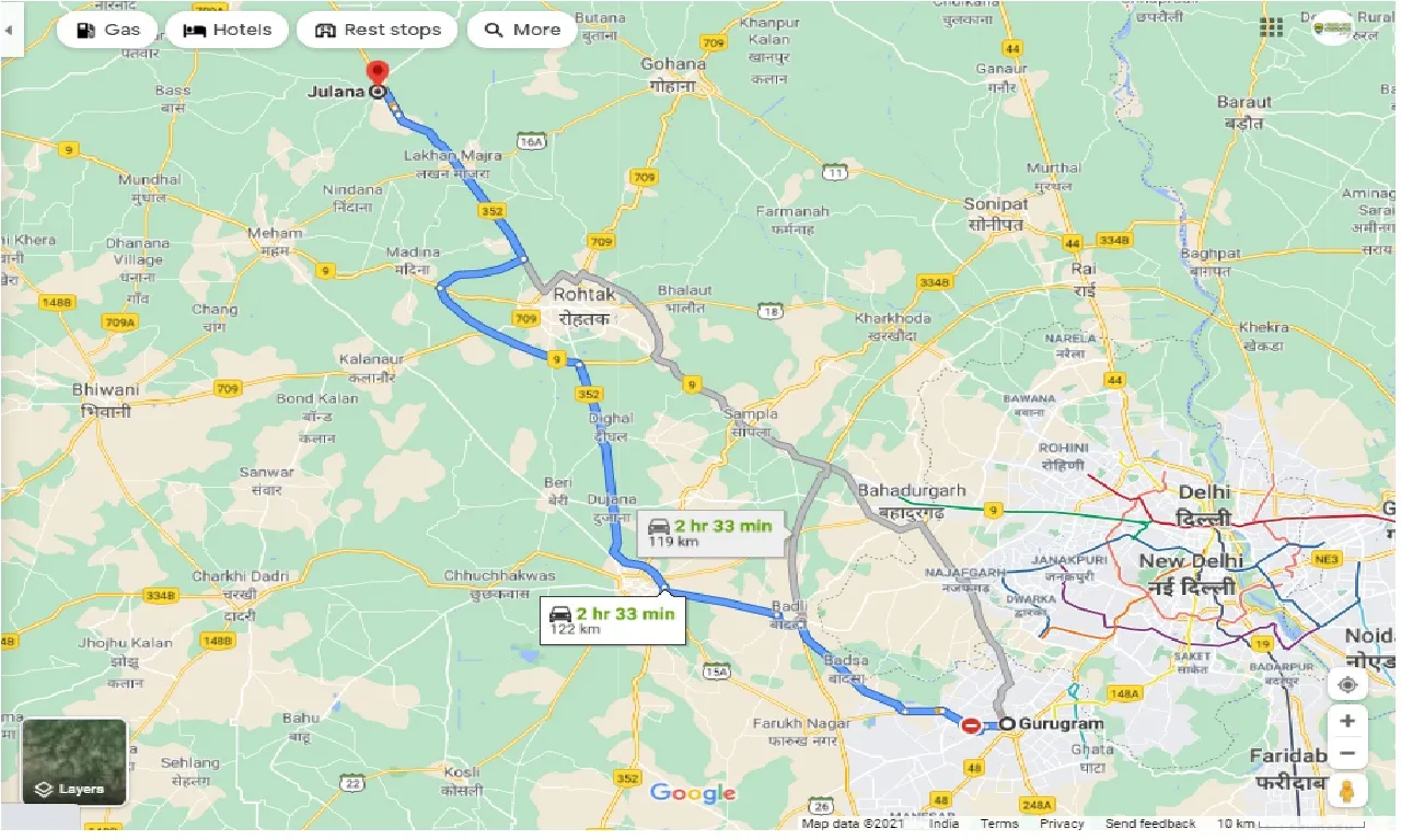 gurgaon-to-julana-round-trip
