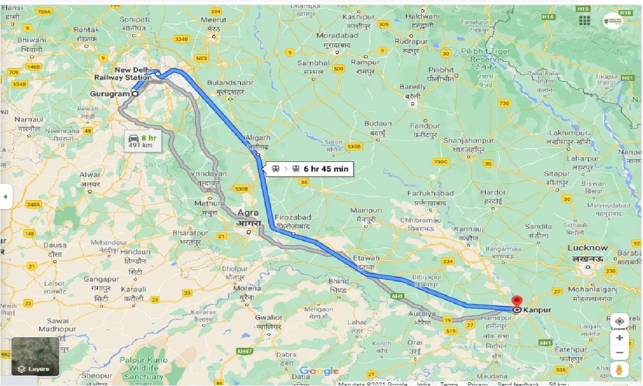 gurgaon-to-kanpur-one-way