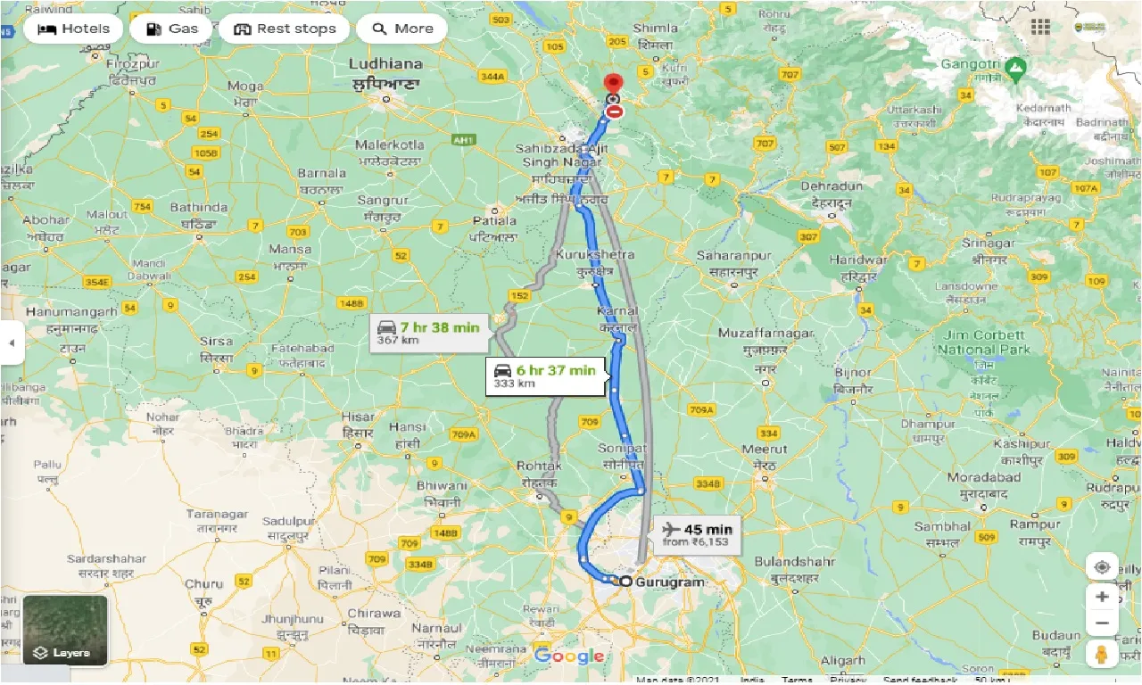 gurgaon-to-kasauli-one-way