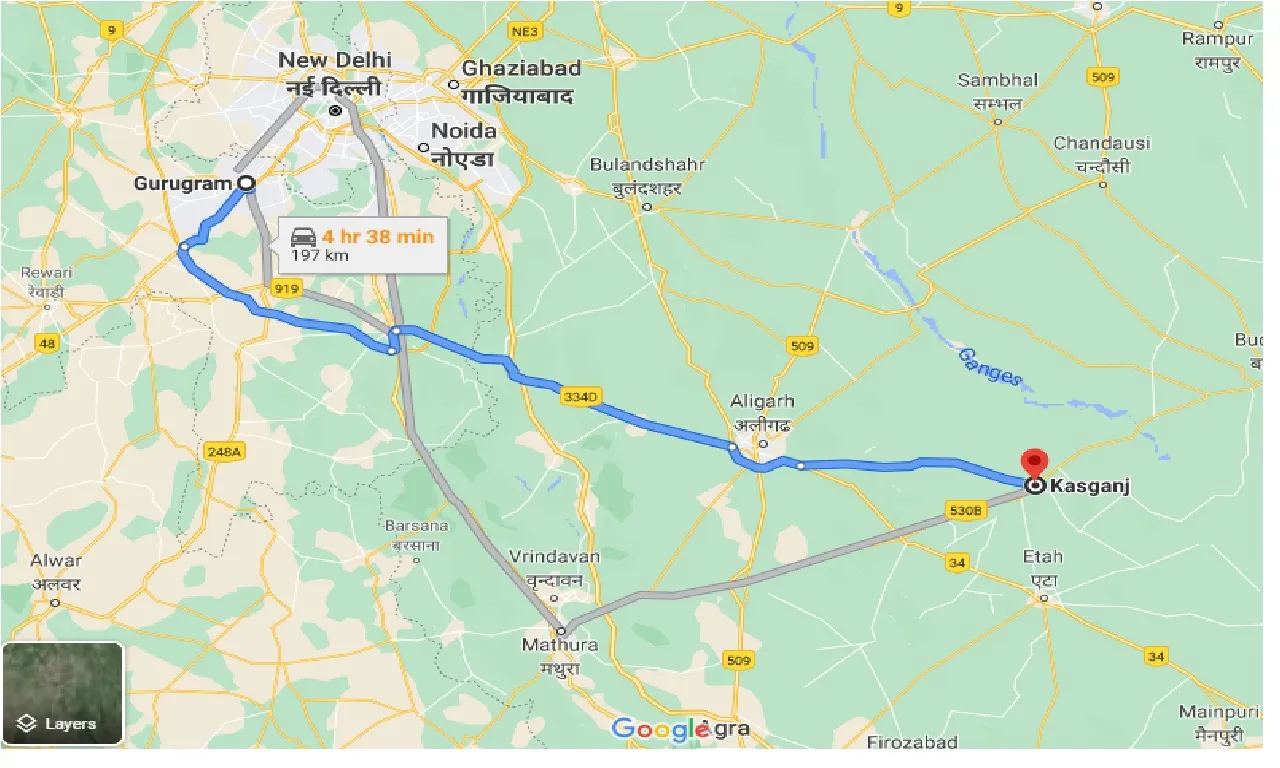 gurgaon-to-kasganj-taxi