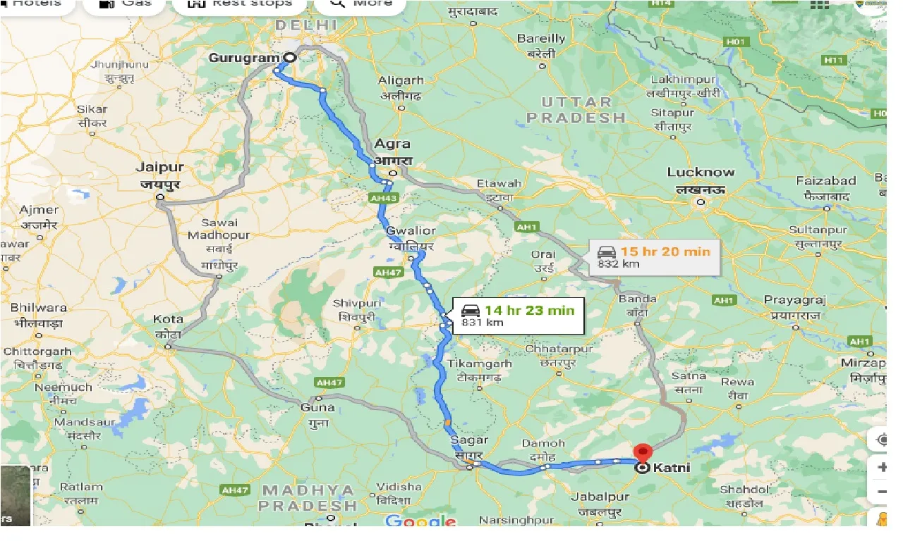 gurgaon-to-katni-one-way