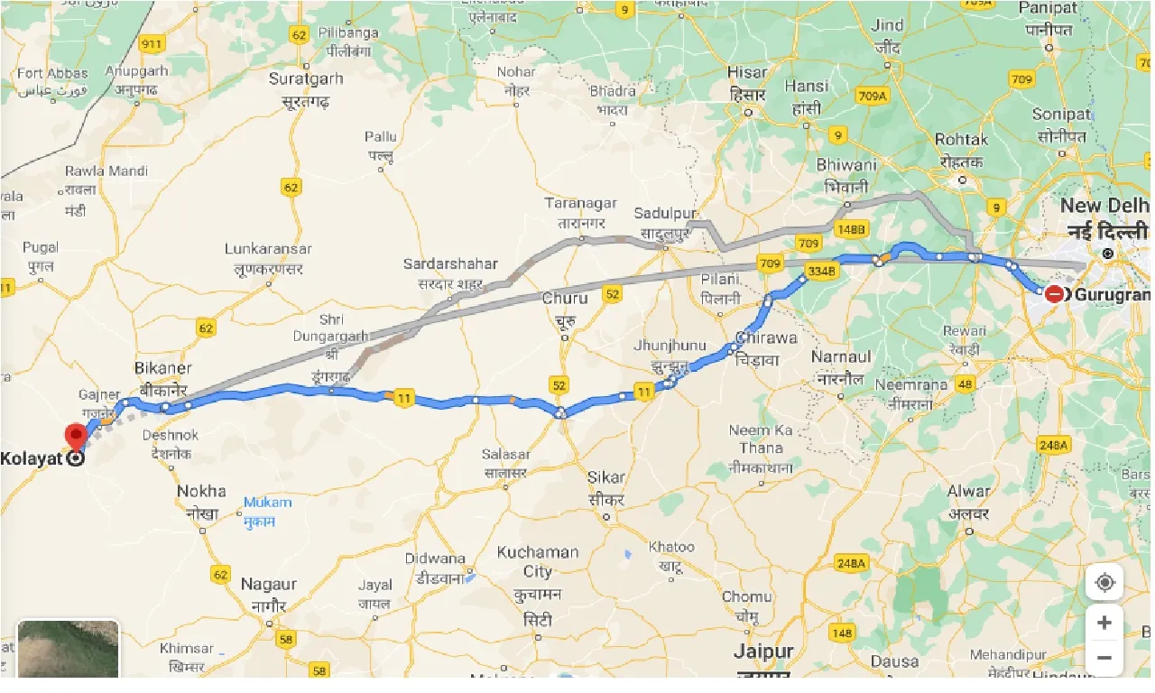gurgaon-to-kolayat-one-way