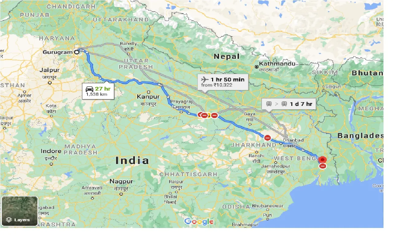 gurgaon-to-kolkata-one-way