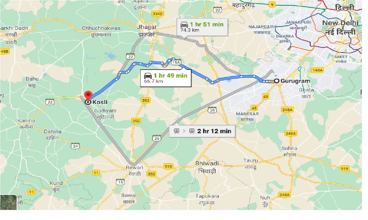 gurgaon-to-kosli-one-way
