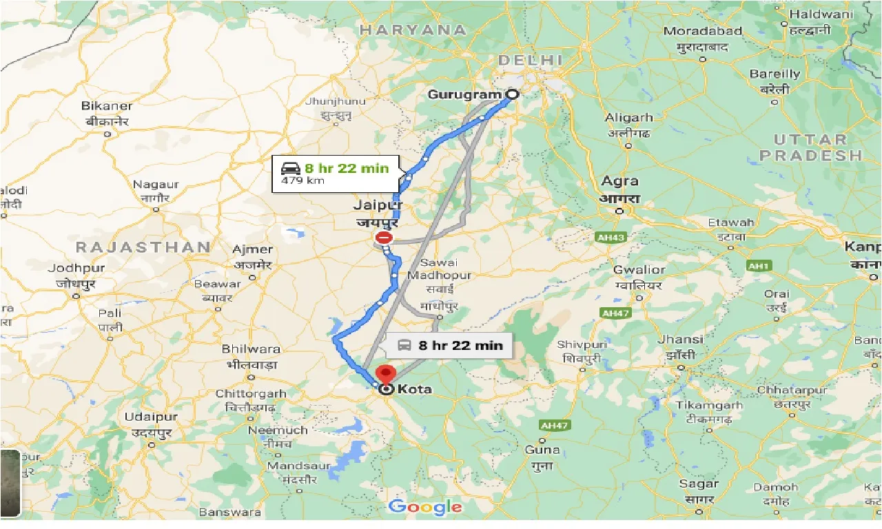gurgaon-to-kota-one-way